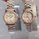 Copy Chopard Happy Sport 2-Tone Rose Gold Couple Watches Best Quality